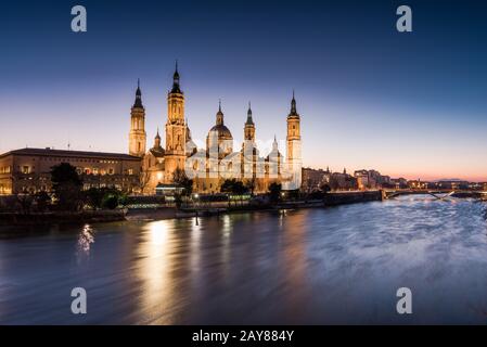 Basilika de Nuestra Senora del Pilar, Zaragoza, Aragon, Spanien Stockfoto