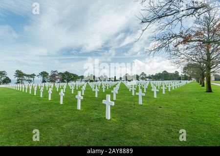 Amerikanischer Kriegsfriedhof in der Nähe von Omaha Beach, Normandie (Colleville) Stockfoto