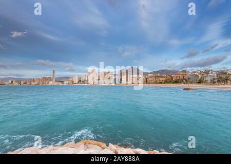 Urlaub und Touristenort Wolkenkratzer in Benidorm Stockfoto