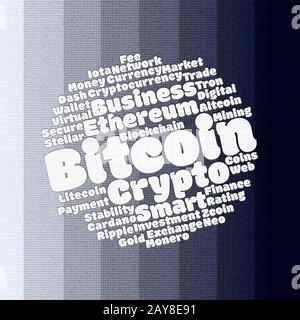 Bitcoin Wordcloud Konzept Stockfoto