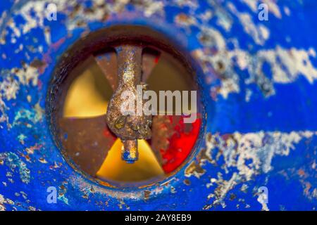 Bug-Thruster-Anschlussseite Stockfoto