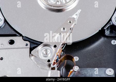 Lese- und Schreibkopf für SAS-Festplatten Stockfoto