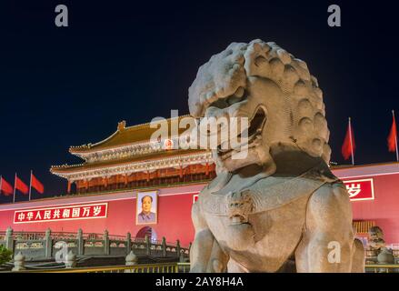 Mao TSE Tung Tianananmen Tor im Verbotenen Stadtpalast - Peking China Stockfoto