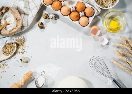 Natürliche Zutaten zum Backen Stockfoto