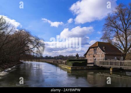 Getreidewassermühle des Fürstbischöfs in Nienborg Stockfoto