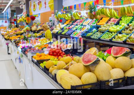 Obst Bolhao Market Porto, Portugal Stockfoto