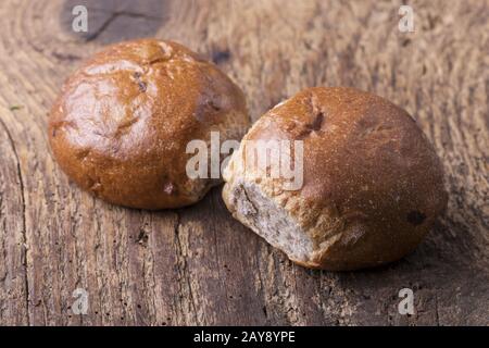 Festgeklemmt, eine bayrische Rolle mit Rosinen Stockfoto