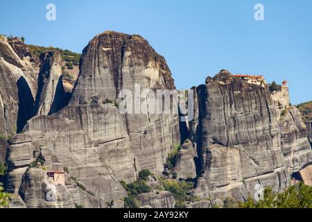 Meteora Felsenklosterkomplex in Griechenland, das zum UNESCO-Weltkulturerbe gehört Stockfoto