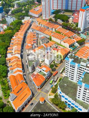 Singapur Chinatown, Luftaufnahme Stockfoto