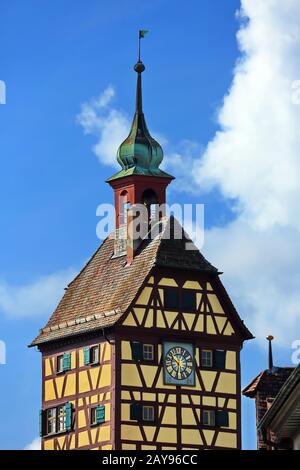Schwäbisch Hall ist eine Stadt in Deutschland mit vielen historischen Sehenswürdigkeiten Stockfoto
