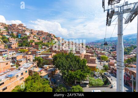 Panoramapunkt an der Juan XXIII Metro-Cable-Haltestelle im Stadtteil Divisa in der Stadt Medellin Kolumbien Stockfoto