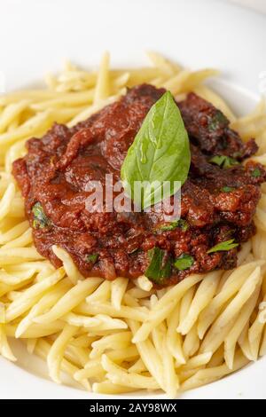 Trofie Pasta aus Ligurien Italien Stockfoto