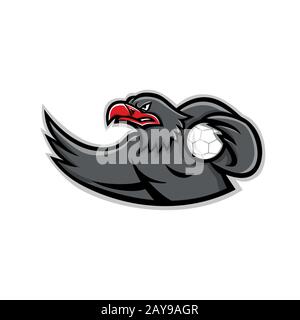 Eagle Handball Player Mascot Stockfoto