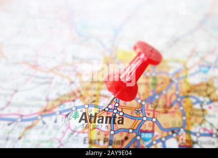 Karte in Atlanta verpacken Stockfoto