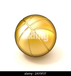 Goldene Basketball Ball auf weißem Hintergrund. 3D Stockfoto