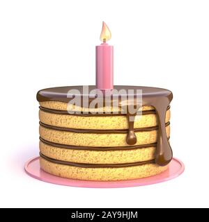 Geburtstag Kuchen 3D Stockfoto