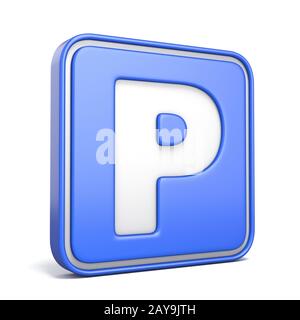 Parkplatz Strasse Schild 3D Stockfoto