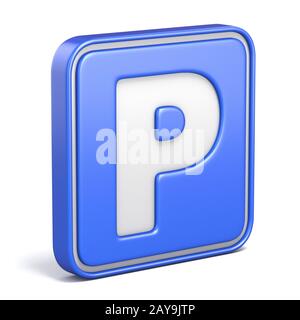 Parkplatz Strasse Schild 3D Stockfoto