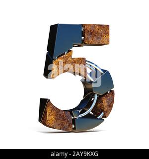 Schwarz Braun Bruch font Nr. 5 5 3 D Stockfoto