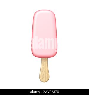 Pink popsicle 3D Rendering Illustration auf weißem Hintergrund Stockfoto