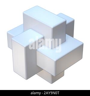 Abstrakte 3D-Würfelform Stockfoto