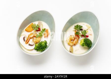 Tom Kha Gai Suppe aus Thailand Stockfoto