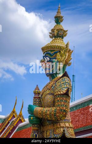 Yaksha-Statue, Grand Palace, Bangkok, Thailand Stockfoto