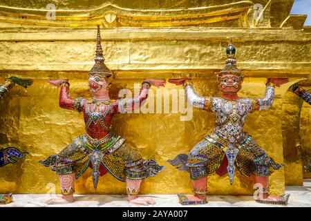 Yaksha-Statue, Grand Palace, Bangkok, Thailand Stockfoto