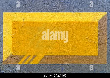 3D gelbe Ziegelgraffiti. Hochwertige Textur und Hintergrund Stockfoto