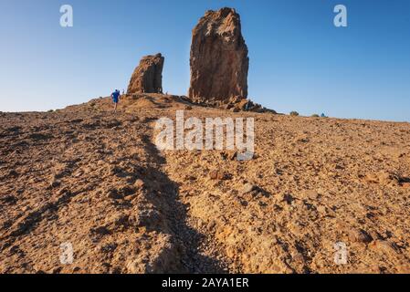 Landschaftlich reizvolle Vulkanlandschaft in Roque Nublo, Gran Canaria, Spanien. Stockfoto