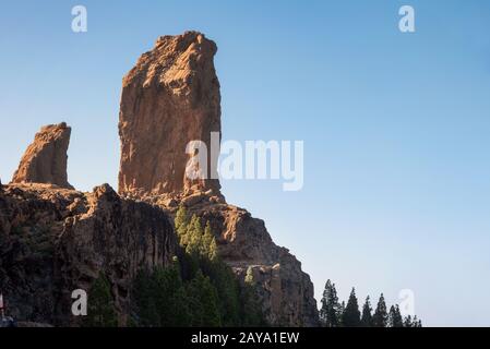 Landschaftlich reizvolle Vulkanlandschaft in Roque Nublo, Gran Canaria, Spanien. Stockfoto