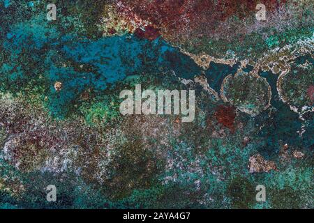 Grunge bunten Rost auf Metalloberfläche. Hochwertige Textur und Hintergrund Stockfoto