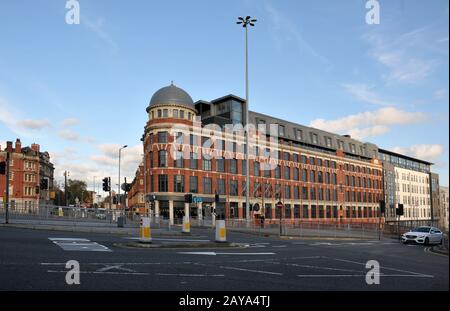 Leeds, England - 11. Januar 2018: Verkehr auf der New york Road und der North Street in leeds Stockfoto