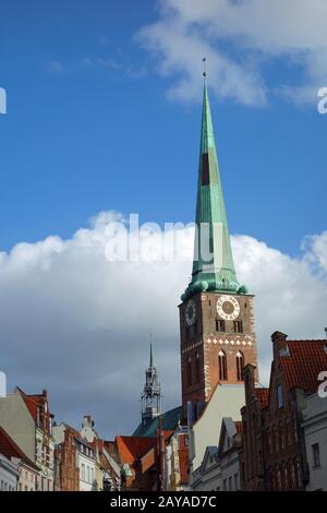 Sankt-Jakobi-Kirche in Lübeck Stockfoto