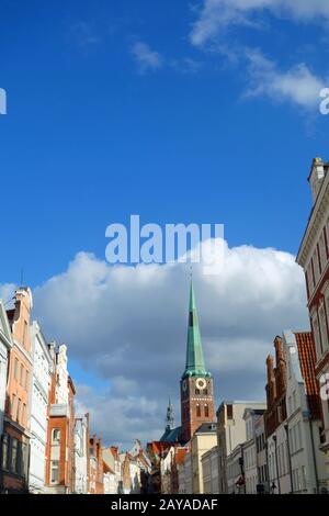 Sankt-Jakobi-Kirche in Lübeck Stockfoto