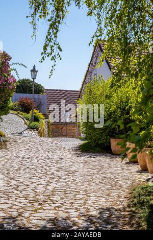 Historische malerische Straßen von Mikulov Stockfoto