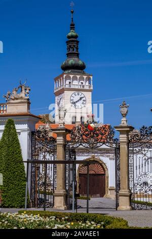 Historische malerische Straßen von Mikulov Stockfoto