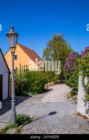 Historische malerische Straßen von Mikulov Stockfoto