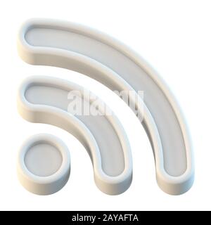 Weißes Wi-Fi-Zeichen 3D Stockfoto