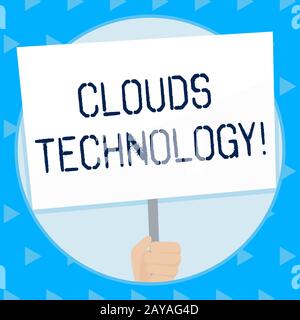Textwolkentechnologie für das Schreiben von Wörtern. Geschäftskonzept für Ressourcen aus dem Internet über die webgestützte Hand Holding B. Stockfoto