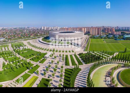 Krasnodar, Russland - Mai 2019: Panoramaaussicht auf das Krasnodar-Stadion Stockfoto