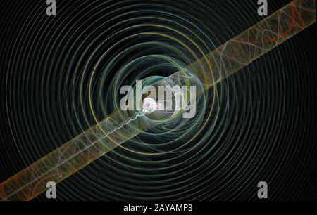 Fraktal Bild: Fancy abstrakte Zeichnung, schwarzen Hintergrund. Stockfoto