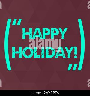 Text schreiben Happy Holiday. Geschäftskonzept für einen Gruß oder Abschied vor der Weihnachtszeit beginnt Maroon Monochrome TR Stockfoto