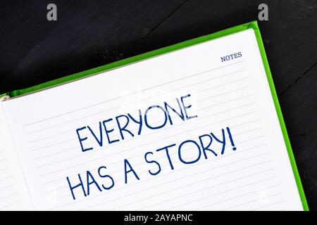 Ein Textzeichen, das zeigt, dass jeder eine Meldung hat. Konzeptionelles Foto-Bericht über vergangene Ereignisse in einem Leben oder in der Karriere Nahansicht Ecke Stockfoto