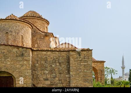 Panayia Kanakaria, 6. Jahrhundert, byzantinische Kirche und Moschee in Lythrangomi, Zypern Stockfoto