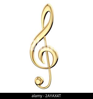 Golden Treble Clef 3D Stockfoto