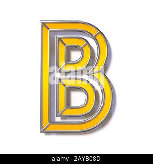 Orangefarbene Metalldraht-Schrift Buchstabe B 3D Stockfoto