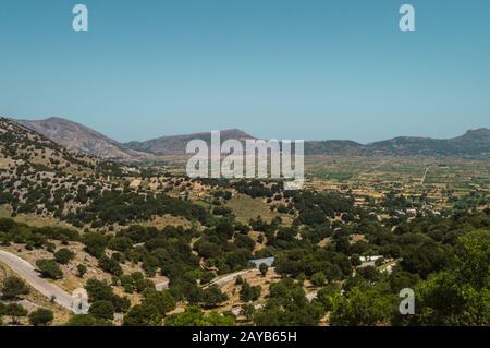 Blick auf die fruchtbaren Lassithi-Hochebene auf Kreta. Stockfoto