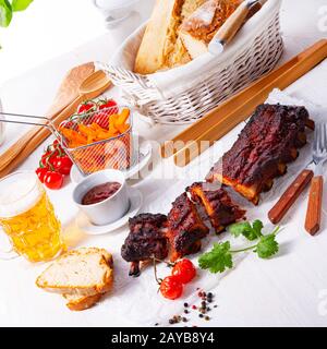 BBQ Spare Ribs vom Grill Stockfoto