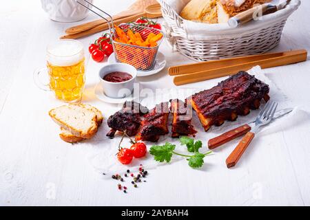 BBQ Spare Ribs vom Grill Stockfoto